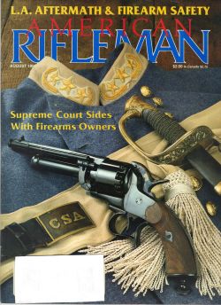 Vintage American Rifleman Magazine - August, 1992 - Very Good Condition