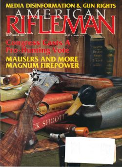 Vintage American Rifleman Magazine - September, 1992 - Very Good Condition