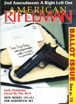 Vintage American Rifleman Magazine - February, 1993 - Very Good Condition