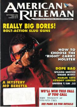 Vintage American Rifleman Magazine - September, 1996 - Very Good Condition