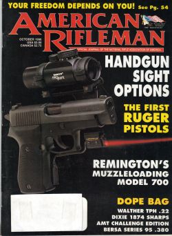 Vintage American Rifleman Magazine - October, 1996 - Very Good Condition
