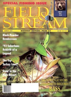 Vintage Field and Stream Magazine - March, 1992 - Like New Condition - Midwest Edition
