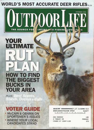 Vintage Outdoor Life Magazine - November, 2008 - Like New