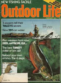 Vintage Outdoor Life Magazine - February, 1976 - Acceptable Condition - Northeast Edition